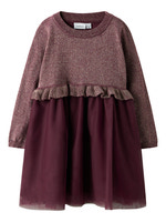 Refraja Stickad Klänning - Burgundy