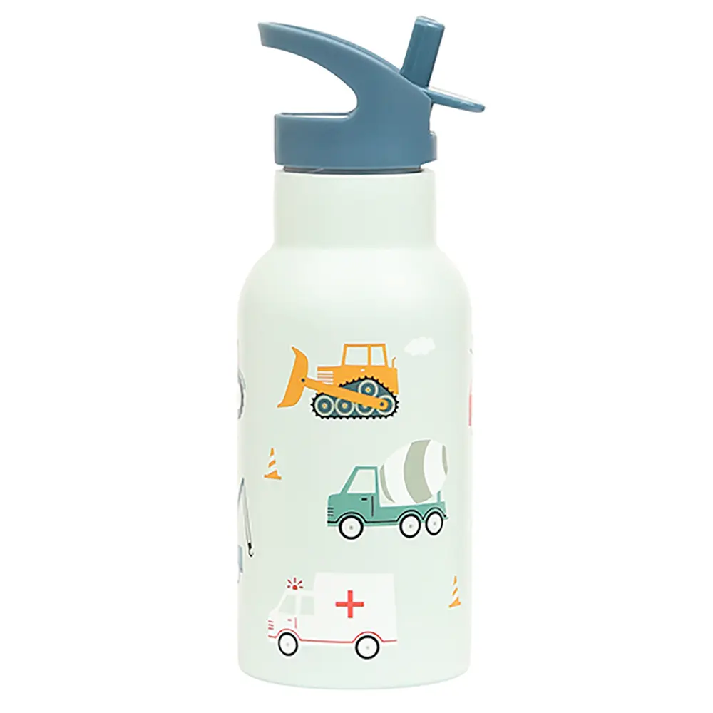 A Little Lovely Company Rostfritt Stål Vattenflaska - Vehicles | Baby & Barn - Äta - Matlådor & vattenflaskor | BabyMode
