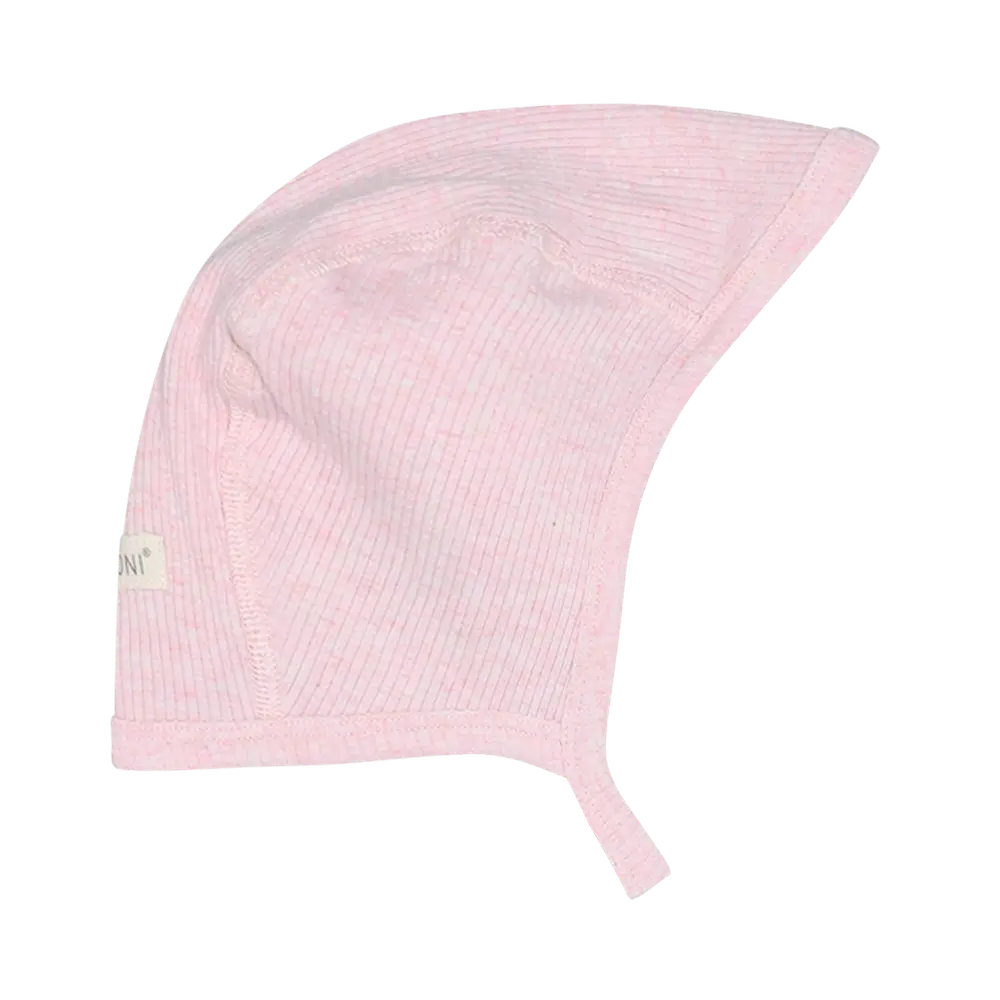 Hjälm Melange Rib - Bleached Mauve Melange - 44 | Barnkläder - Mössor, vantar och tossor - Babymössor | BabyMode