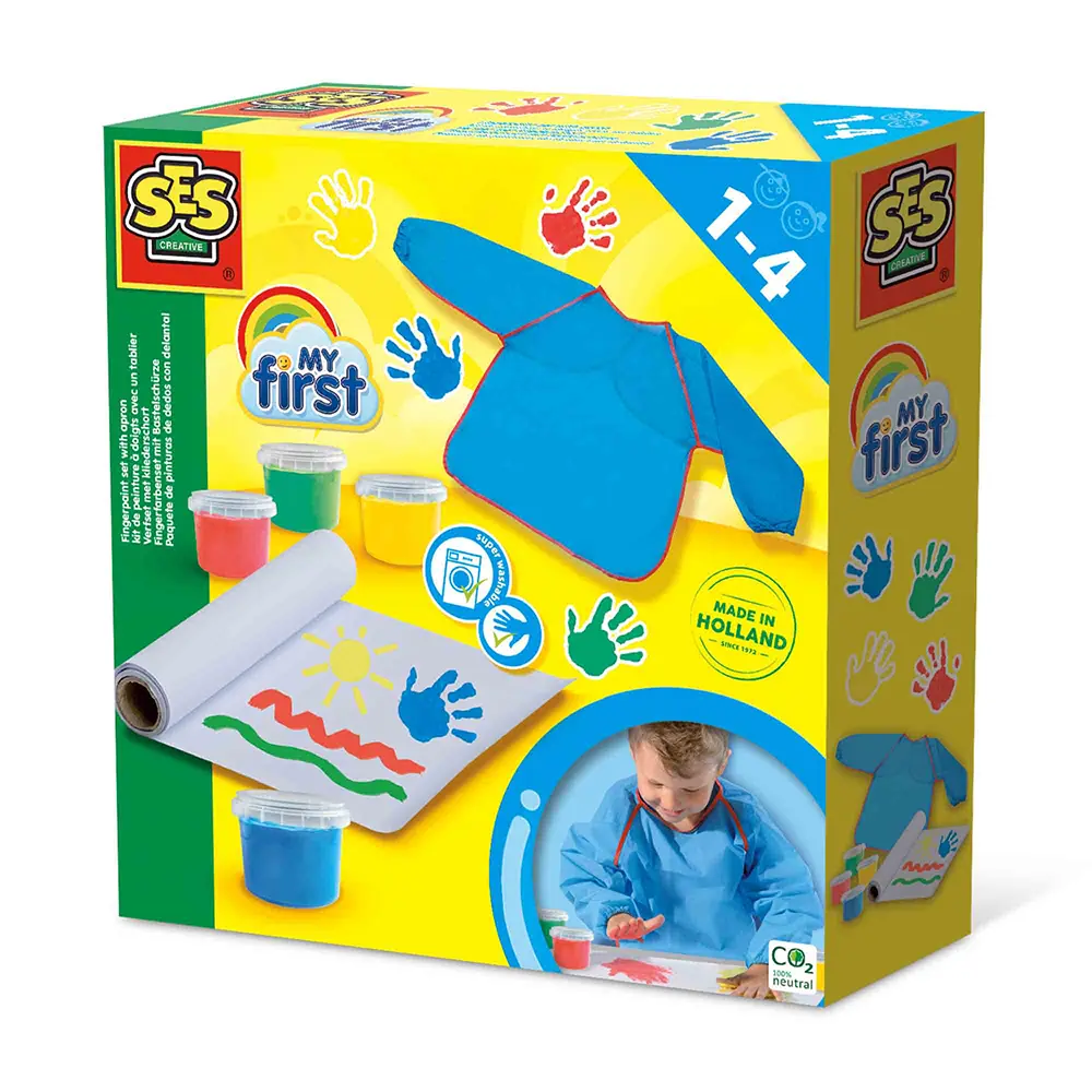 Min Första - Fingerfärg med Förkläde | Leksaker - Kreativ lek - Kreativa set | BabyMode