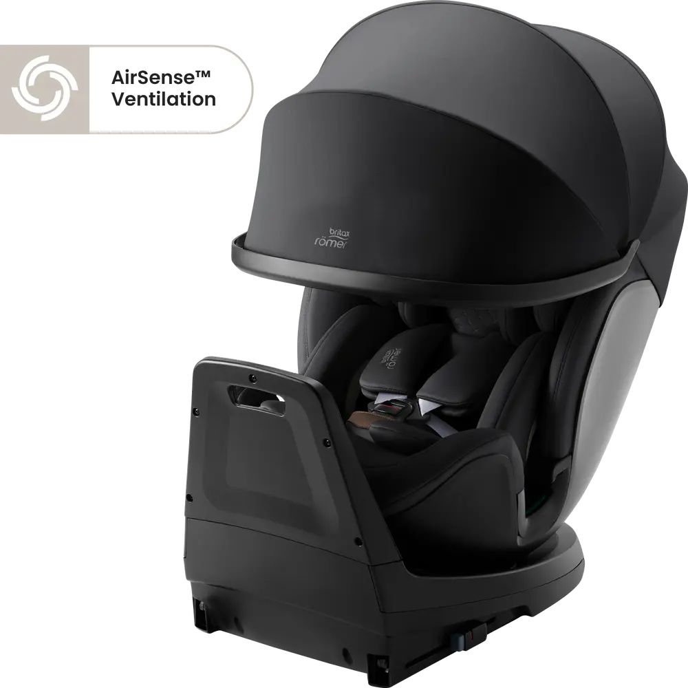 Britax Römer Swivel-Grow Max Air Lux Bilbarnstol - Onxy Black | Bilbarnstolar - Bakåtvända bilbarnstolar 9-36 Kg - Bakåtvända bilbarnstolar upp till 23 kg | BabyMode