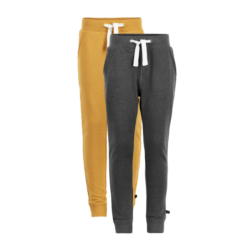 Sweatpants Basic 36, 2-pack - Dark Grey/Yellow - 92 | Barnkläder - Underdelar - Byxor | BabyMode