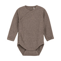 Melange Rib Wrap Body Langærmet - 2813