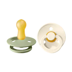 Napp Colour 2-pack Latex Rund 6-18 mån - Sage/Ivory | Baby & Barn - Sköta - Nappar | BabyMode