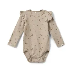 Långärmad Body Dicte - Beige Melange | Kläder - Bodys & overaller - Långärmad body | BabyMode