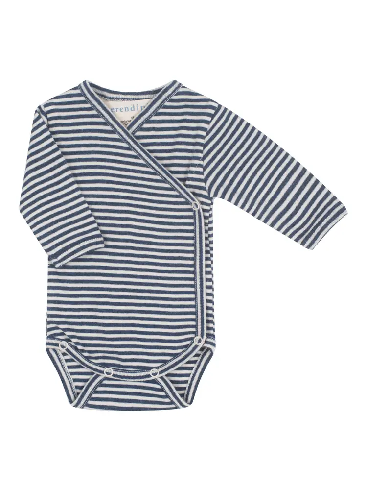 Body med omlott för nyfödda - Mörkblå - 62CM | Barnkläder - Bodys & overaller - Långärmad body | BabyMode