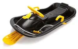 Kälke med Styre Svart 95 cm. | Leksaker - Utomhuslek - Trädgårdslek - Pulkor | BabyMode