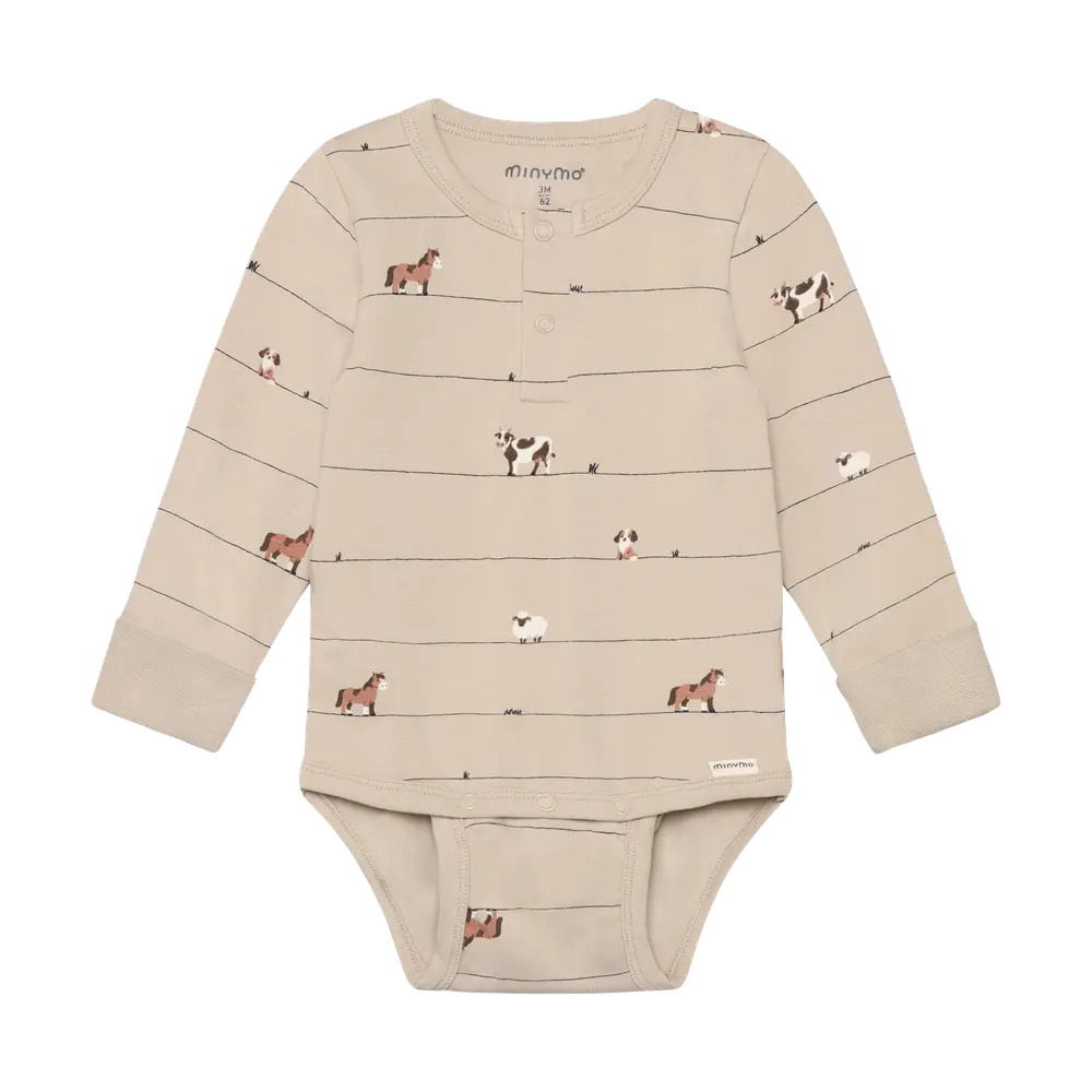 Minymo Långärmad Body - Feather Gray - 50