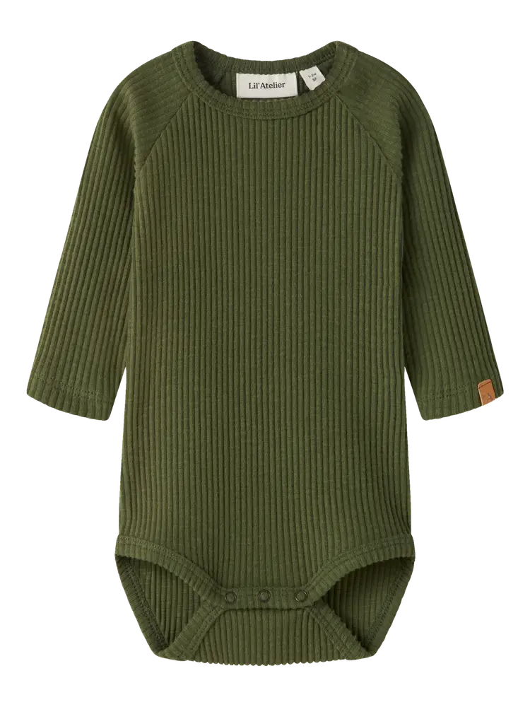 Lil' Atelier Rajo Meb Långärmad Body - Cypress - 56