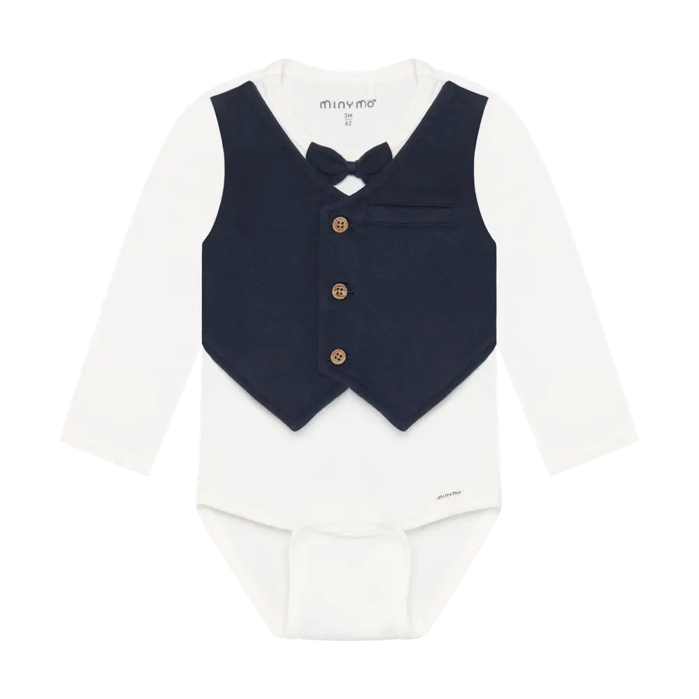Minymo Långärmad Body - Snow White - 74