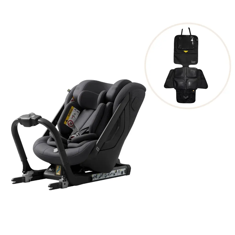 Axkid ONE+ 3 Bilbarnstol inkl. Sparkskydd – Arctic Mist Grey | Bilbarnstolar - Bakåtvända bilbarnstolar 9-36 Kg - Bakåtvända bilbarnstolar upp till 36 kg | BabyMode