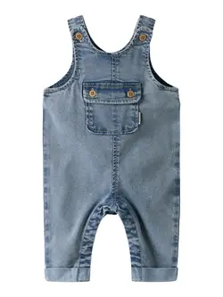Ben Baggy Denim Hängselbyxor - Medium Blue Denim | Kläder - Underdelar - Hängsel & jumpsuits | BabyMode