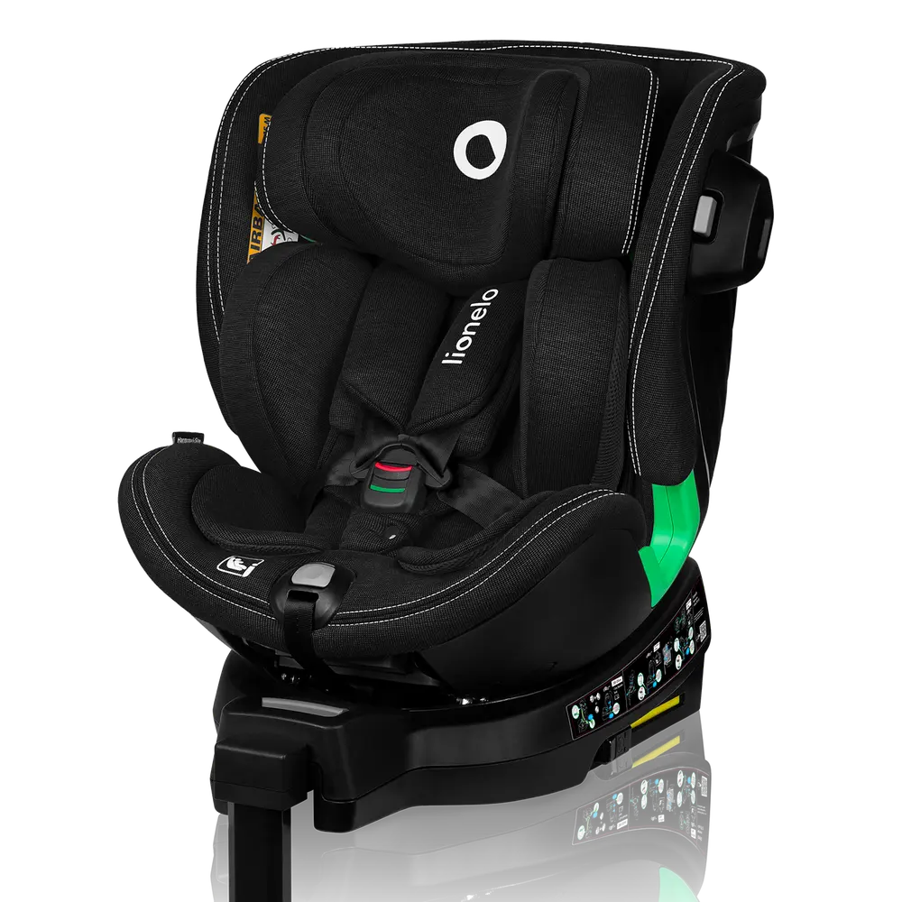 Lionelo Harmony i-Size Bilbarnstol - Black Carbon Bamboo | Bilbarnstolar - Bakåtvända bilbarnstolar 9-36 Kg | BabyMode