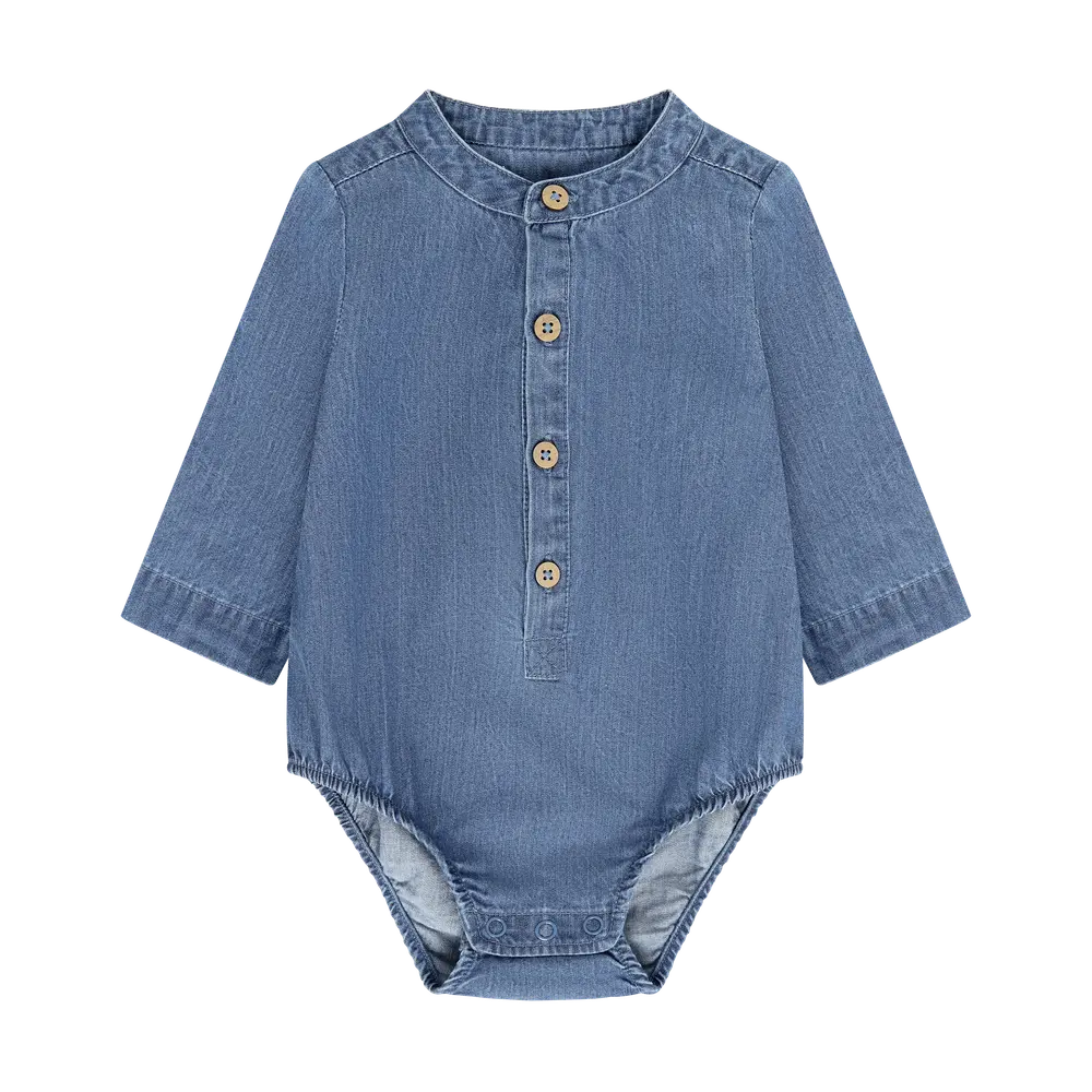 BeKids Långärmad Body - Medium Blue Denim - 80