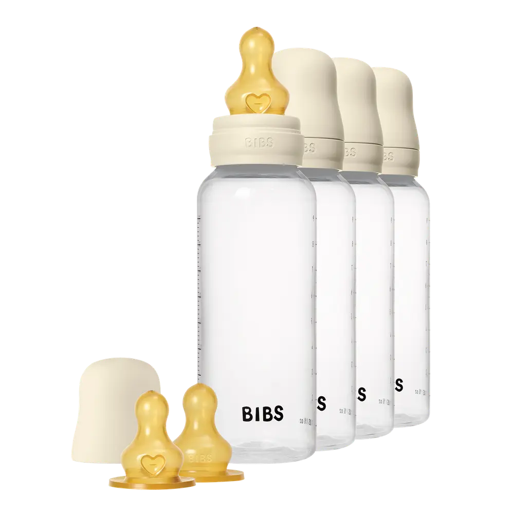 Rund nappflaska Latex 4-Pack 270ml - Ivory | Baby & Barn - Äta - Nappflaskor | BabyMode