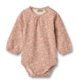 Elmine Body Långärmad - Rose dust flower meadow | Kläder - Bodys & overaller - Långärmad body | BabyMode