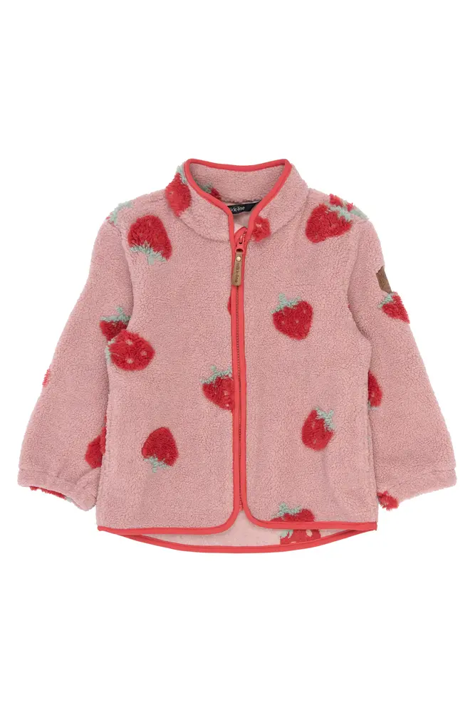 Teddy Jacka - Strawberry AOP - 80 | Barnkläder - Ytterplagg - Softshell & fleece - Fleece | BabyMode