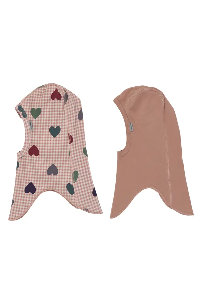 Mikk-Line Balaclava 2-pack - Heart AOP - 74/80