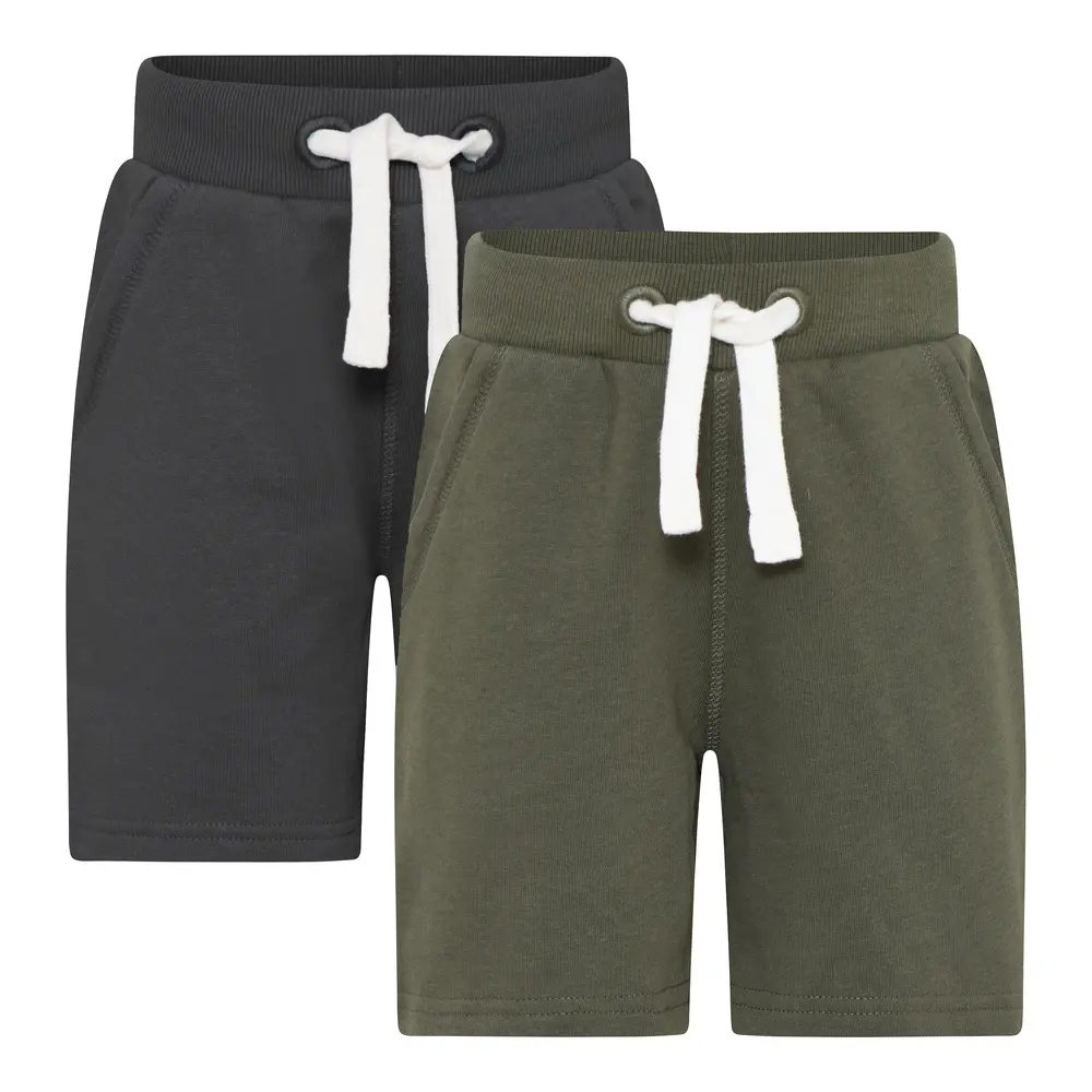 Shorts 2-pack - Mörkgrå/Grön - 92 | Barnkläder - Underdelar - Shorts | BabyMode