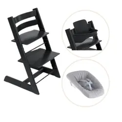 Tripp Trapp Stol inkl. Newborn Set och Babyset - Black | Baby & Barn | BabyMode