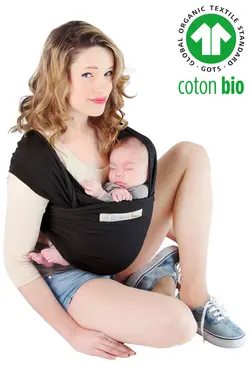 Basic ekologisk bärsjal, svart