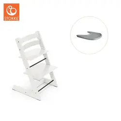 Tripp Trapp Stol & Bricka - Vit/grå | Baby & Barn | BabyMode