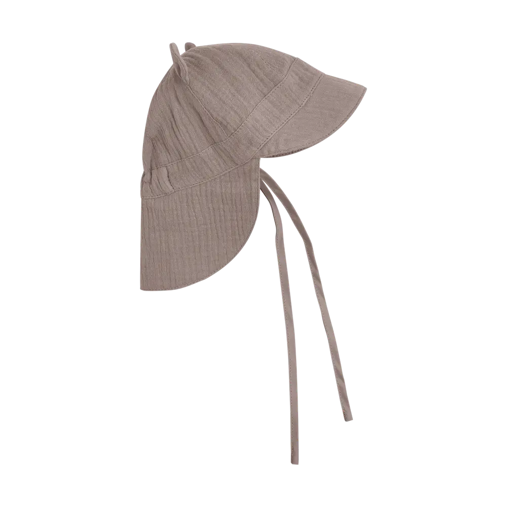 Sommarhatt m. Öron Muslin - Moon Rock - 0-3 MDR.