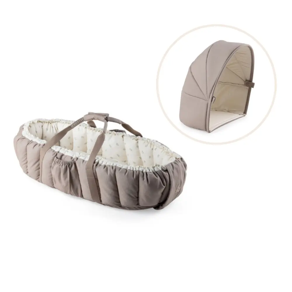 Sebra 3-in-1 Babynest inkl. Sufflett - Sophora Leaves | Barnvagnar - Barnvagnstillbehör - Baby nest med handtag | BabyMode
