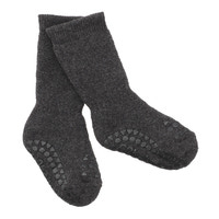 Skridsikre Strømper Terry Bomuld - Dark grey melange