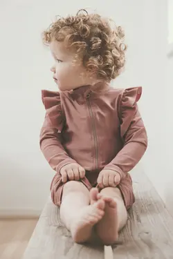 Baddräkt Solid - UPF 60+ - Ash Rose | Kläder - Badkläder - UV-badkläder | BabyMode