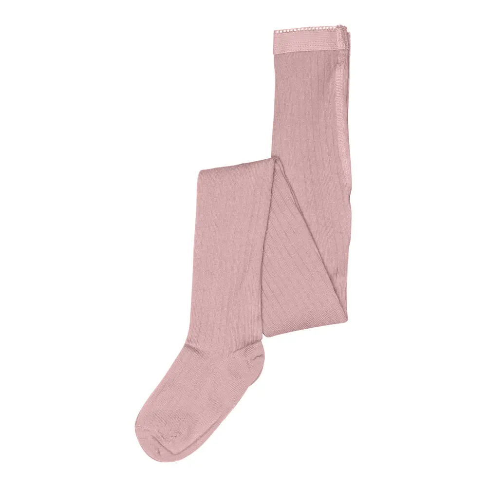 Strumpbyxor Ull Rib - Wood Rose - 70 | Barnkläder - Ull - Strumpor & ullstrumpbyxor | BabyMode