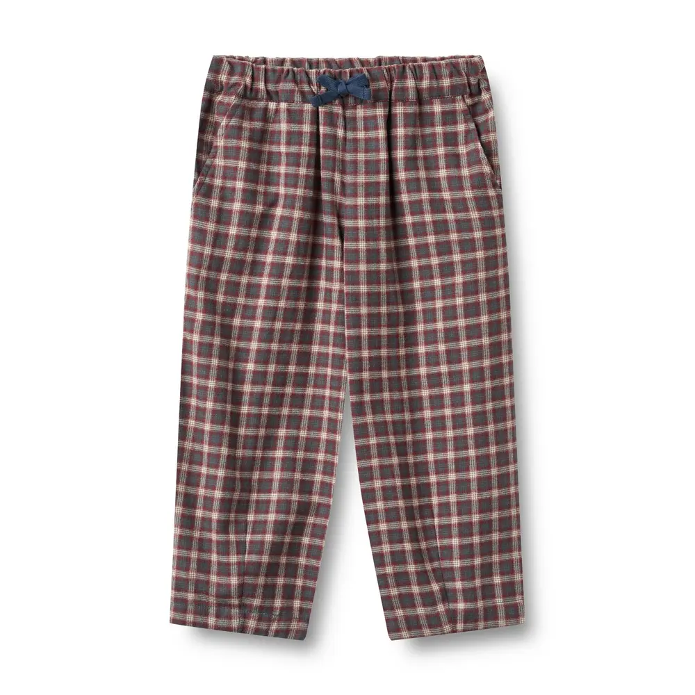 Wheat Sasha Byxor - Blue Holiday Check - 116