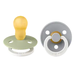 Napp Colour Night 2-pack Latex Rund 18+ mån - Sage/Cloud | Baby & Barn - Sköta - Nappar | BabyMode