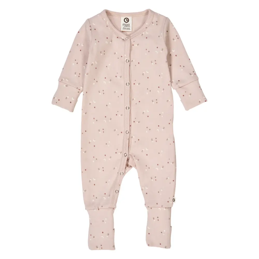 Jumpsuit med Fot Stars Rib - Nightingale/ Walnut/ Daydream - 44 | Barnkläder - Bodys & overaller - Jumpsuit utan fot | BabyMode