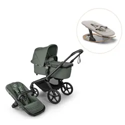 Fox 5 Renew complete inkl. Giraffe bouncer - forest green/polar white | Barnvagnar | BabyMode