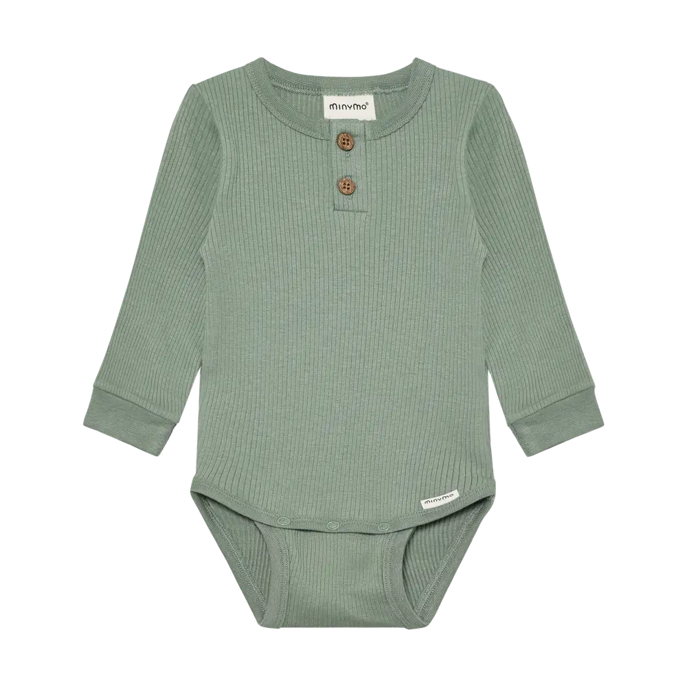 Långärmad Rib Body - Lily Pad - 56 | Barnkläder - Bodys & overaller - Långärmad body | BabyMode