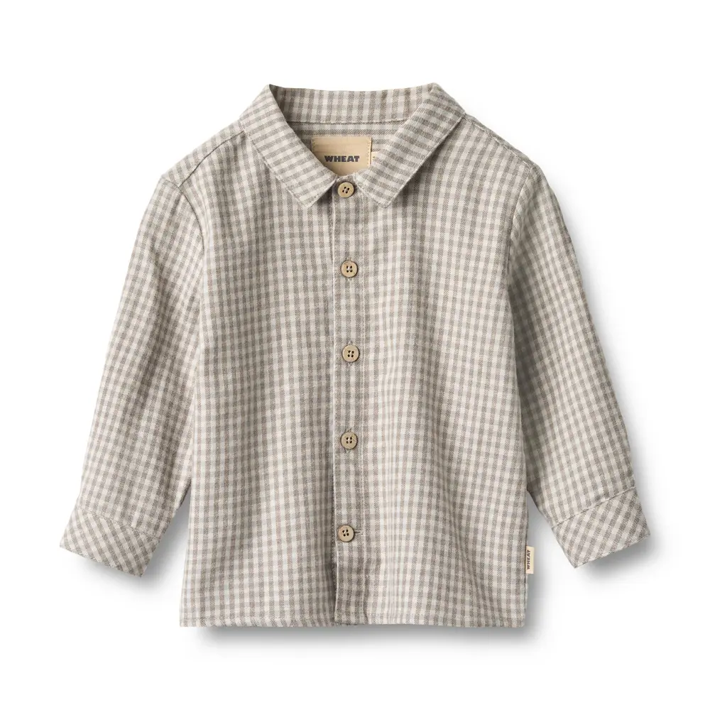 Wheat Oscar Skjorta - Greybrown Check - 86