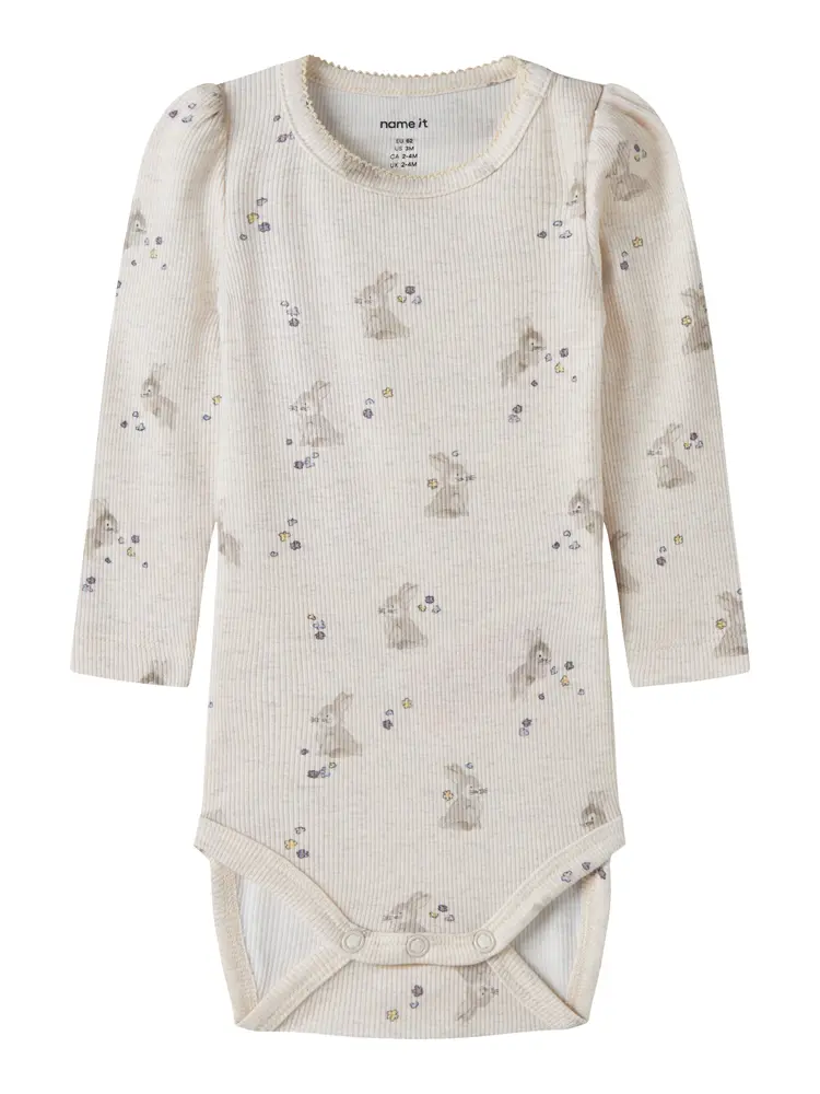 Diakab Långärmad Body - Peyote Melange - 56 | Barnkläder - Bodys & overaller - Kortärmad body | BabyMode