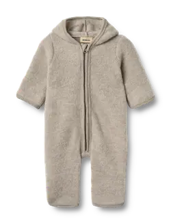 Ata Uld Fleece Heldräkt - Khaki melange | Kläder - Ytterplagg - Barnvagnsoveraller | BabyMode