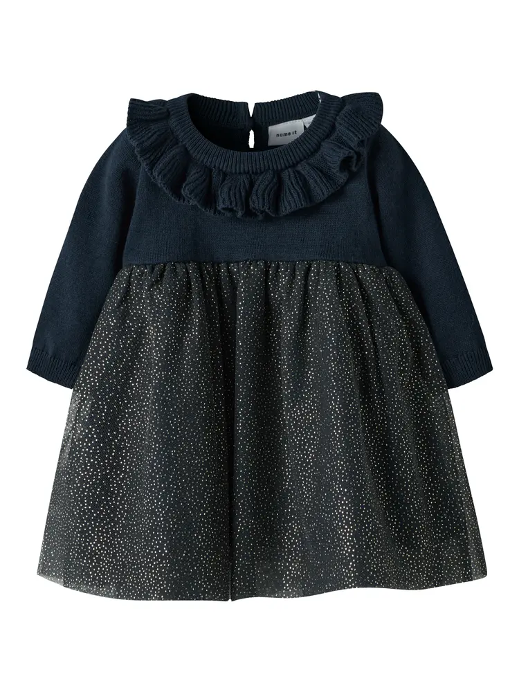 Rolia Stickad Klänning - Navy Blazer - 50 | Barnkläder - Toppar - Klänningar - Klänningar | BabyMode