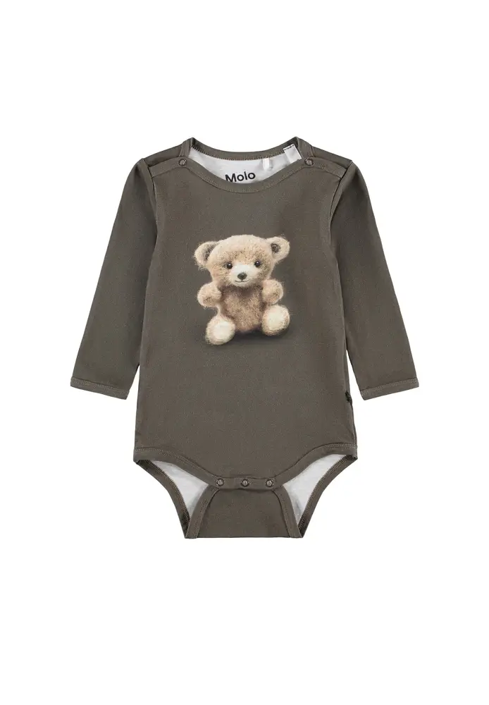 Molo Foss Långärmad Body - Felt Bear - 74