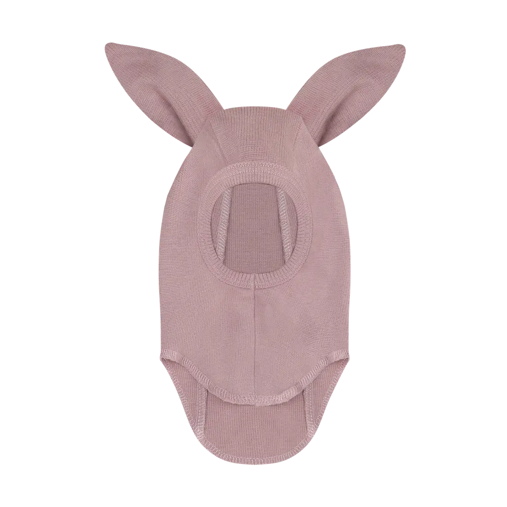 Huttelihut Ull Rib Balaclava m. Öron - Woodrose - 50