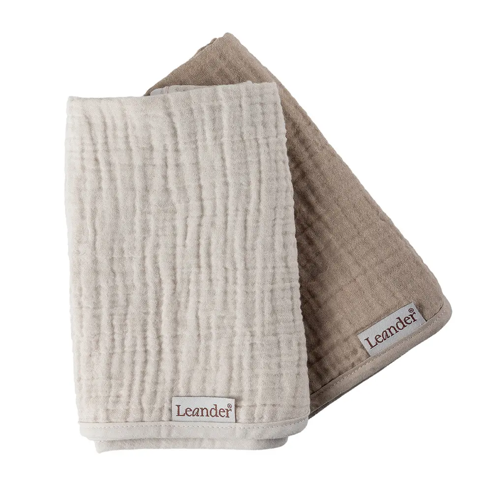 Skötunderlägg muslin, 2 pk.-Cappuccino/Mocca | Barnrum - Skötbordstillbehör - Skötunderlägg | BabyMode