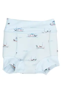 Exa Badblöja - Illusion Blue Boat AOP | Barnkläder - Badkläder - Badblöjor | BabyMode