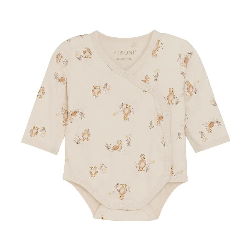 Långärmad Wrap Body m. Tryck - Doe - 56 | Barnkläder - Prematurkläder | BabyMode