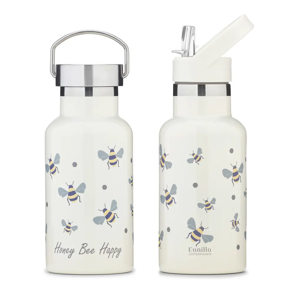 Vanilla Copenhagen Vattenflaska Rostfritt Stål 350ml - Honeybee Happy | Baby & Barn - Äta - Matlådor & vattenflaskor | BabyMode