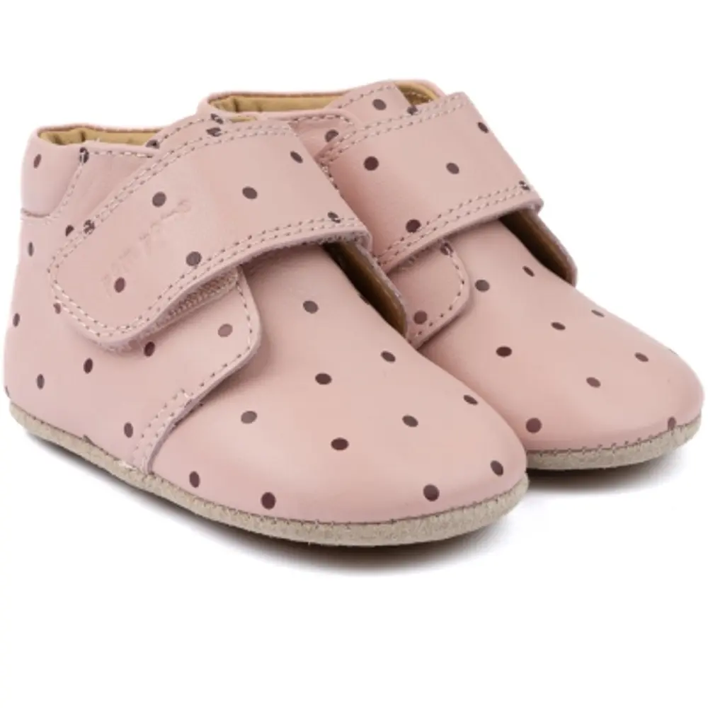 Lära-gå-Skor Velcro Print - Dusty Rose Dot - 23