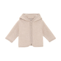 Jacka m. Öron, bomullsfleece - Camel Melange