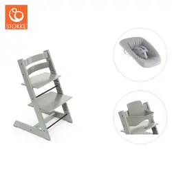 Tripp Trapp Stol inkl. Newborn Set och Babyset - Glacier green | Baby & Barn | BabyMode