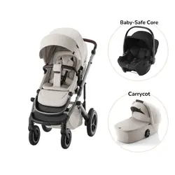 Smile 5Z Lux Duovagn + Baby-Safe Core - Soft Taupe/Space Black | Barnvagnar | BabyMode